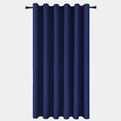 Image of Yorkshire Bedding Eyelet Blackout Curtains for Livingroom 66x84 Inch Bedroom Thermal Insulated Navy Darkening 1 Panel + Tieback