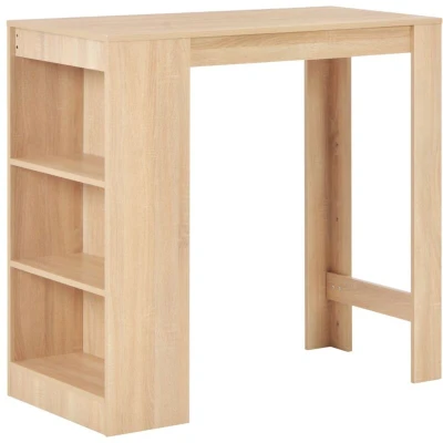 Image of vidaXL Bar Table with Shelf Oak 110x50x103 cm
