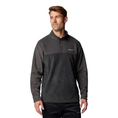 Image of Columbia Men&#039;s Steens Mountain Half Snap 2, Charcoal Heather/Shark, XXL
