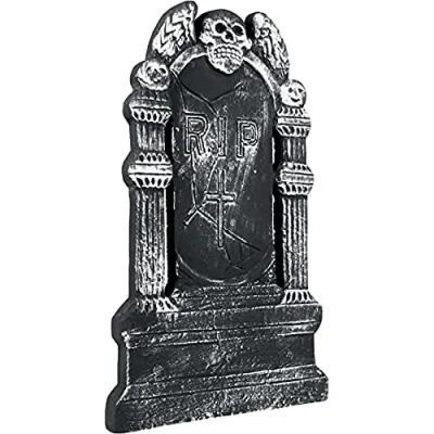 Image of Boland 72019 Gravestone Flying Skull RIP Size Approx. 50 x 30 cm Decoration for Halloween, Carnival and Theme Party