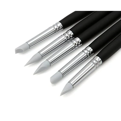 Image of Paintersisters Silicone Brush Set of 5 Size 10, modelling brush, colour shaper, soft finish.