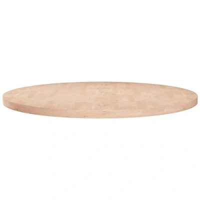 Image of vidaXL Solid Wood Oak Round Table Top Ø60x2,5 cm Untreated Dining