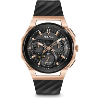 Image of Bulova Mens Chronograph Quartz Watch with Rubber Strap 98A185