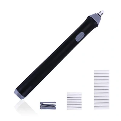 Image of Sinzau Electric Eraser Kit with 23 Refills, Battery Operated Auto Pencil Erasers for Artist Drawing, Sketching, Drafting Black