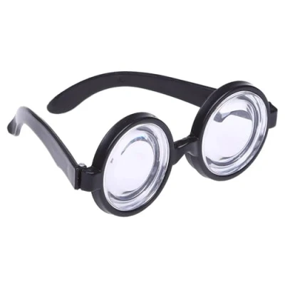 Image of FUN FABLES Adult Nerd Glasses Costume Accessory Thick Rimmed Round Novelty Spectacles for Fancy Dress, Comedy, Disguise (One Size)