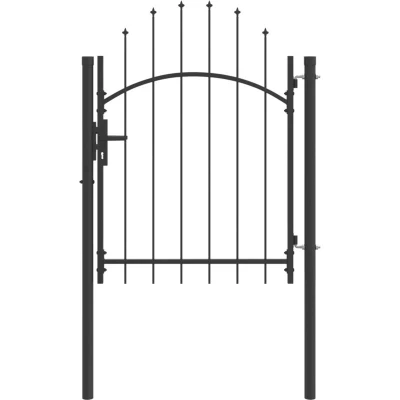 Image of vidaXL Garden Gate with Lock Grey 100 x 125 cm Steel