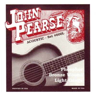 Image of John Pearse Strings® 600L For Acoustic Guitar Phosphor Bronze Wound Light Gauge 12 53