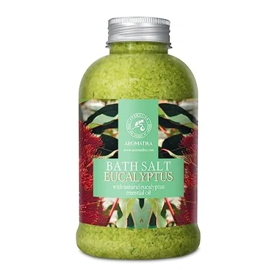 Image of Eucalyptus Bath Salt w/Natural Essential Oil 600g Best for Good Sleep Stress Reduction Beauty Bathing Body Care Wellness Relax Aromatherapy Salts