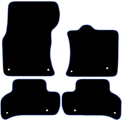 Image of Carsio Carpet Car Mats For Jaguar XE 2015+ Onwards 4 Piece Set Tailored Fit Floor Mat Complete Accessory Black Custom Fitted All Weather, Anti Slip Backing &amp; Blue Trim