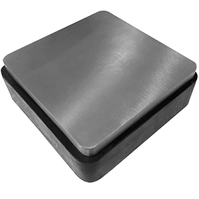 Image of 4&quot; RUBBER/STEEL BLOCK : Solid Dapping Doming Bench Anvil 100x100x35mm Craft Tool (1050)