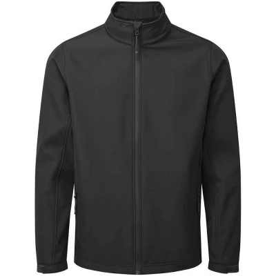Image of Premier Mens Recycled Wind Resistant Soft Shell Jacket (Black) Size Medium