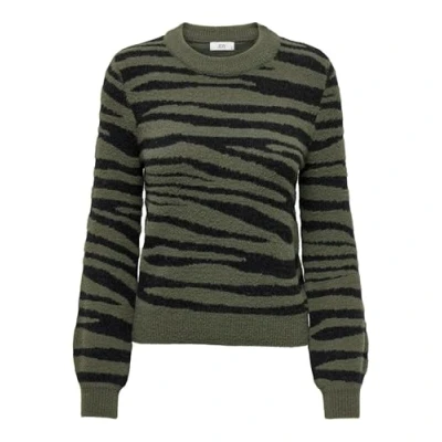 Image of JdY Women&#039;s Lorraine Animal L/S KNT Noos Jumper Knitted, Green, M