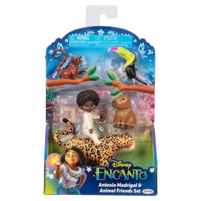 Image of Disney Encanto JK225581 Antonio + Animals Figurine Set Madrigal &amp; 1 Jaguar, Toucan, Capybara and Coati