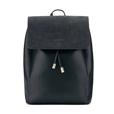 Image of Expatrié Backpack Women Black Estelle Small Rucksack Bag for Ladies &amp; Girls PU Leather Women&#039;s Fashion Backpacks Water Repellent
