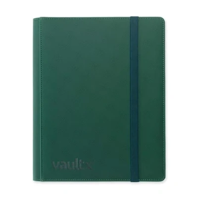 Image of Vault X 9 Pocket Trading Card Strap Binder, 360 Cards, Premium Exo Tec Album Material, 20 Side Loading Pages, Folder for Collectible Games, Sports, TCG (Green)