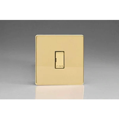 Image of Varilight 13A Unswitched Fused Spur with Metal Inserts Polished Brass XDV6UDS