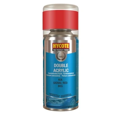 Image of Hycote Double Acrylic Aerosol Car Spray Paint, Kia Signal Red, 150 ml