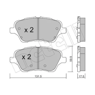 Image of 1751951, 1765066, 1775672, 1785193, 1848532 Brake pad set METELLI 22 0976 0 excl. wear warning contact FORD: FIESTA 6, B Max, Transit Courier Van