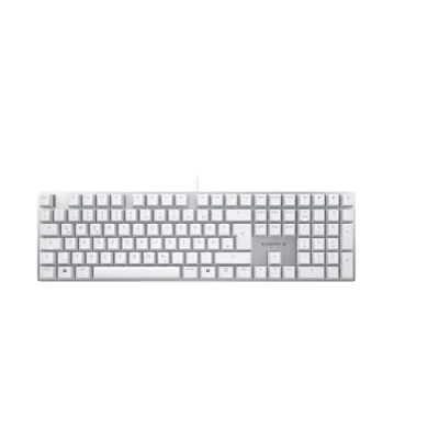 Image of CHERRY KC 200 MX, Mechanical Office Keyboard with Anodised Metal Plate, German Layout (QWERTZ), Wired, MX2A BROWN SWITCHES, Silver/White