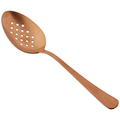 Image of Mercer Culinary Plating Spoon Perforated Bowl, Stainless Steel, Rose Gold, 27.8 x 9.1 3.1 cm