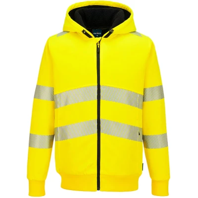 Image of Portwest PW321 Hi Vis Zipped Winter Hoodie Yellow Large