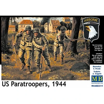 Image of Masterbox 1:35 Scale MB3511 &quot;US Paratroops 1944&quot; Construction Kit (Grey)