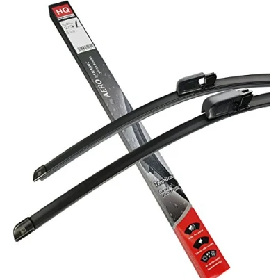 Image of HQ AUTOMOTIVE Front Windscreen Wiper Blades fits AUDI A4 2pcs Replacement B7 2004 2008 Graphite Coated Natural Rubber No Smear Judder Free Model AD22 225 V2