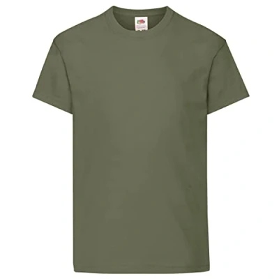 Image of Fruit of the Loom Childrens/Kids Original Short Sleeve T Shirt (9 11 Years) (Classic Olive)