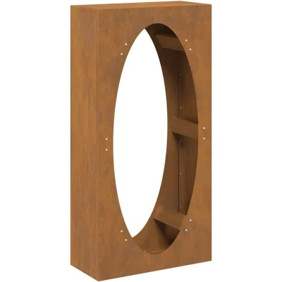 Image of vidaXL Firewood Rack 50x23x100 cm Weathering Steel