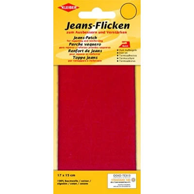 Image of Kleiber 17cm x 15cm Iron On Denim Jeans Repair Patch Cut to Size Required White