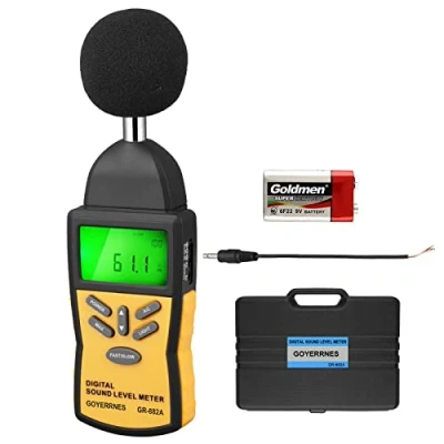 Image of Decibel Meter, Digital Sound Level Meter 30 130dBA, GR 882A SPL Handheld Volume Tester with Backlight LCD Display, Audio Noise for Classroom, Home, Office, Factory