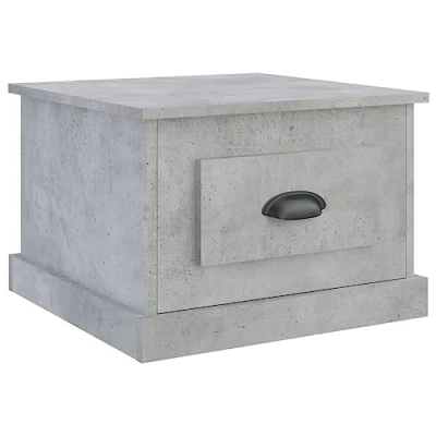 Image of vidaXL Concrete Grey Coffee Table Engineered Wood, Modern Square Sofa with Drawer, Ideal for Living Room Furniture