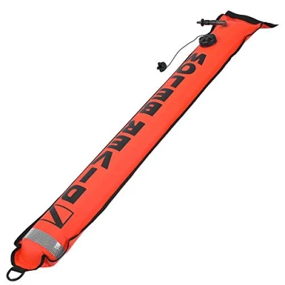 Image of Tbest Inflatable Marker,6FT Diving Surface Marker with High Visibility Reflective Band Scuba SMB Signal Buoy Accessory Safety Gear(Red)