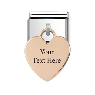 Image of Nomination Rose Gold Heart Engraving Charm