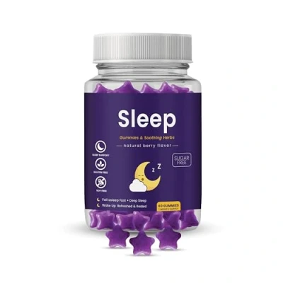 Image of Sleep Sugar Free Gummies x 60 for A Restful Night&#039;s Sleep, Natural Flower Essences, Helps Switch Off from Repetitive Thoughts Berry Flavoured