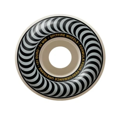 Image of Spitfire Unisex Adult Formula Four Classics 101 Classic Shape. The #1 Shape In Skateboarding Worldwide Proven for Speed and Control. Silver, 54mm