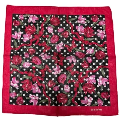 Image of Zac&#039;s Alter Ego Red &amp; Pink Floral Print Polka Dot Bandana