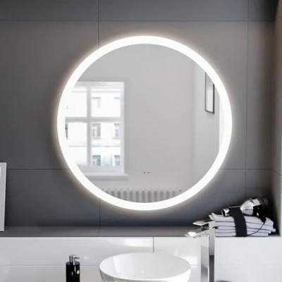 Image of Nes Home Round Motion Sensor Bathroom LED Mirror Demister Anti fog 700mm