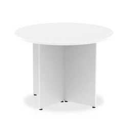Image of Impulse 1000mm Round Table White Top Arrowhead Leg
