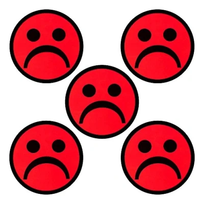 Image of Sad Smiley Magnets Red 5 2 Inch Whiteboard at School or Office