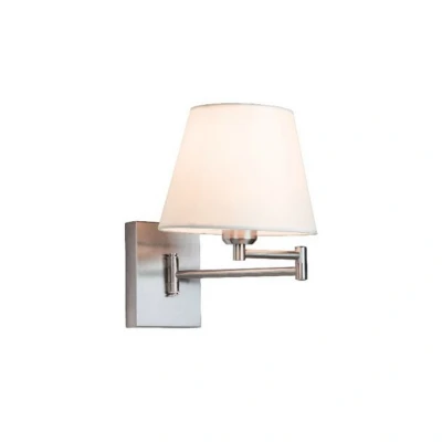 Image of GUrkovo Sconce Wall Lamp 1 Light Metal Shade Chrome Beige