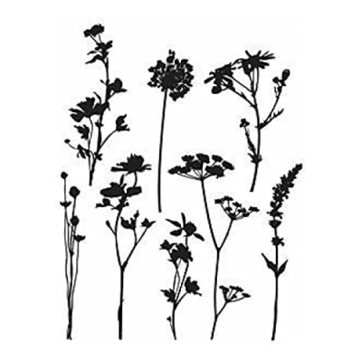 Image of Stampers Anonymous CMS253 Tim Holtz Cling Stamps 7 inch X 8.5 Wildflowers