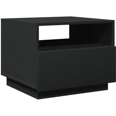 Image of vidaXL Coffee Table with LED Lights Black 50x49x40 cm