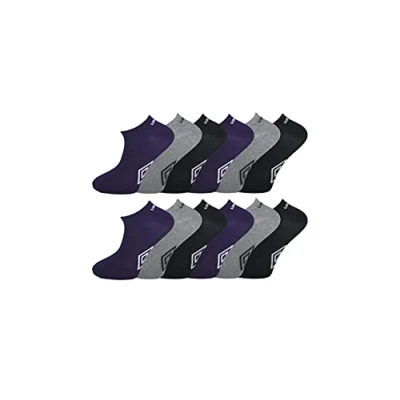 Image of Umbro 12 pairs Men&#039;s Sport Trainer Performance Socks UK 6 11 (Assorted)