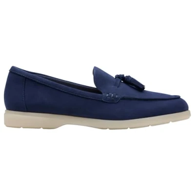 Image of Clarks Women&#039;s Narini Edge Loafer, Navy Suede, 5 UK