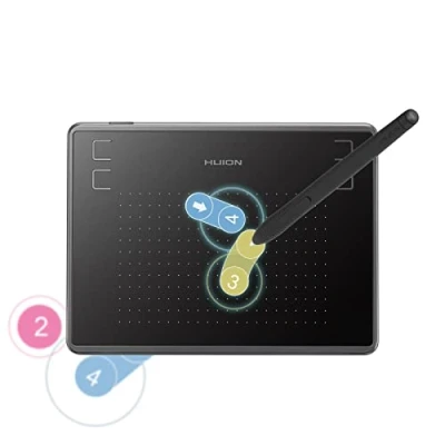 Image of HUION Inspiroy H430P, 4.8 x 3 Inch Graphic Drawing Tablet, Tablet with Battery free Pen, OSU Pad Compatible Mac Windows Android Ideal for Home Office &amp; E Learning