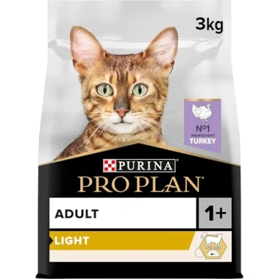 Image of PRO PLAN® Adult 1+ LIGHT Rich in Turkey Dry Cat Food 3kg