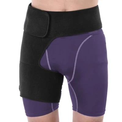 Image of DEWIN Groin Support Bandage, Hip Adjustable Compression Wrap Breathable Unisex Thigh Brace Muscle Strain Prevention Belt Sports Protector