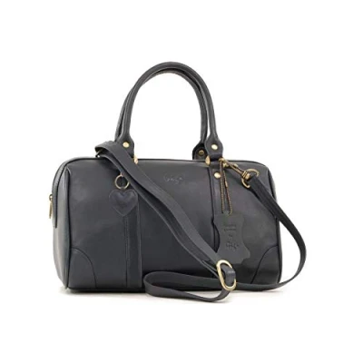 Image of Gigi Women&#039;s Leather Top Handle Bag Ladies Medium Handbag Detachable Cross Body Strap With Heart Keyring Charm OTHELLO 5067 Navy Blue