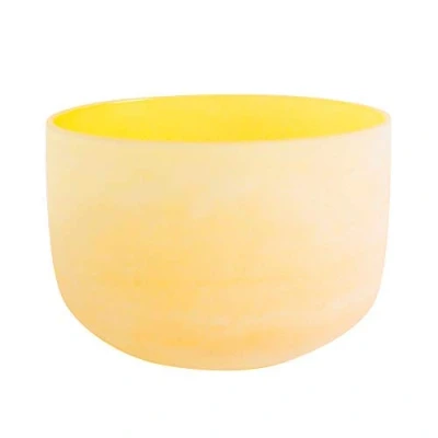 Image of ENERGYSOUND 432Hz Perfect Pitch E Solar Plexus Chakra Yellow Color Frosted Quartz Crystal Singing Bowl 8 inch mallet &amp; O ring included